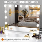 LED Kosmetikspiegel mit USB/Type-C Beleuchtung Bluetooth Schminkspiegel Dimmbar